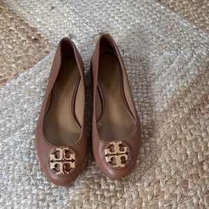 Tory Burch Brown Leather Ballet Flats